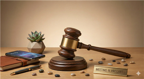 Gavel on desk